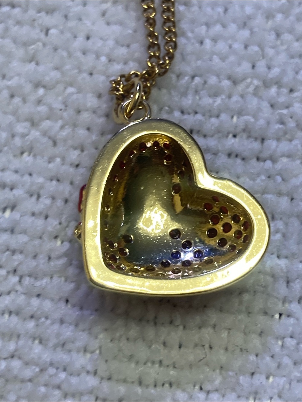 Red Heart Gold Tone Fashion Necklace - Picture 7 of 9